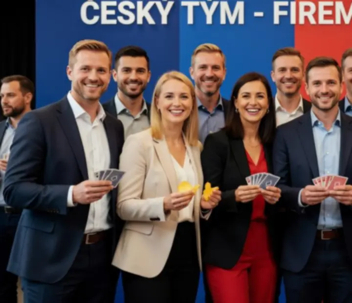 Tým kolegů během firemního večera s Bohekrad